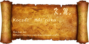 Koczó Mónika névjegykártya